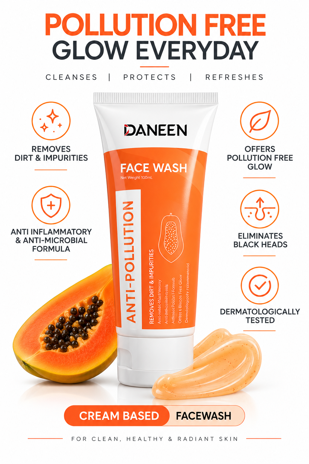 Anti-Pollution Face Wash Cream Based